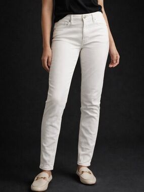 LOFT Curvy Skinny White Jeans Slim Pockets Size 29/8